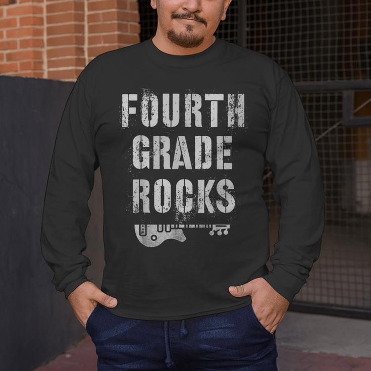 4th GRADE Rocks Teacher Rockstars I Teach Ready To Rock Men's Long Sleeve T-Shirt, funny design 4th GRADE Rocks Teacher Rockstars I Teach Ready To Rock Men's Long Sleeve T-Shirt, funny design