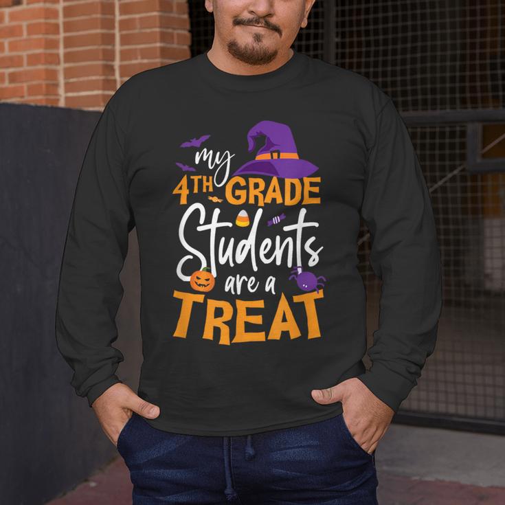 My 4th Grade Students Are a Treat Teacher Halloween Witch For Men Women Kids Men's Long Sleeve T-Shirt, funny design My 4th Grade Students Are a Treat Teacher Halloween Witch For Men Women Kids Men's Long Sleeve T-Shirt, funny design