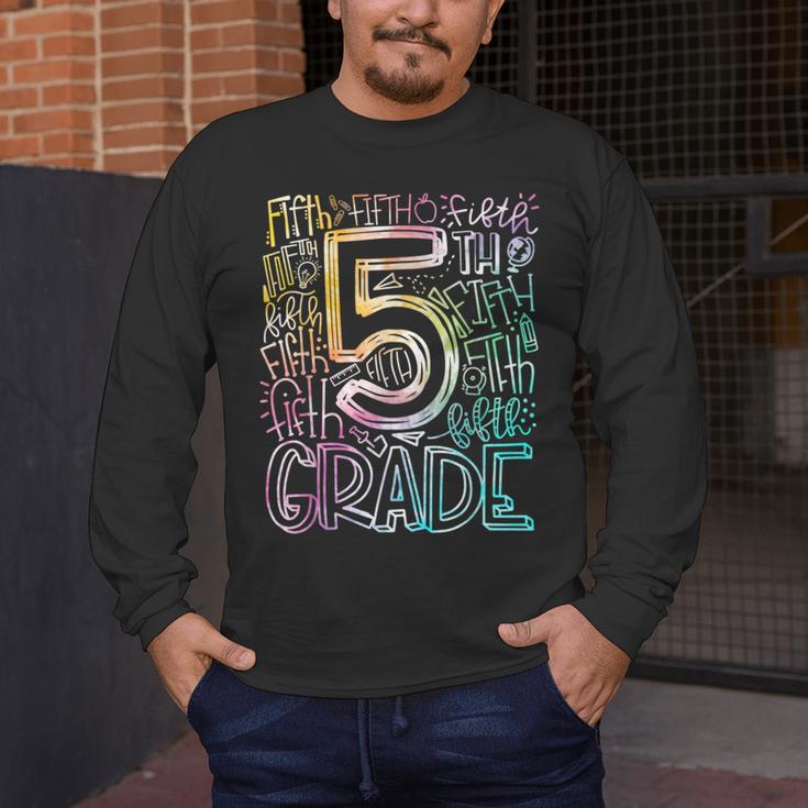 5th Grade Typography Team Fifth Grade Teacher Back To School Men's Long Sleeve T-Shirt, funny design