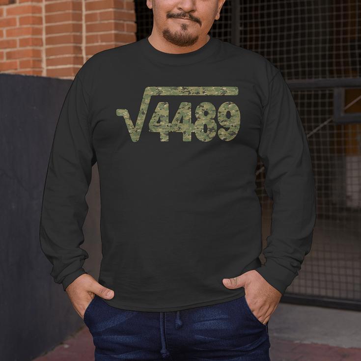 6 7 Army Pattern Meme Square Root 4489 Slang Math Teacher Men's Long Sleeve T-Shirt, funny design