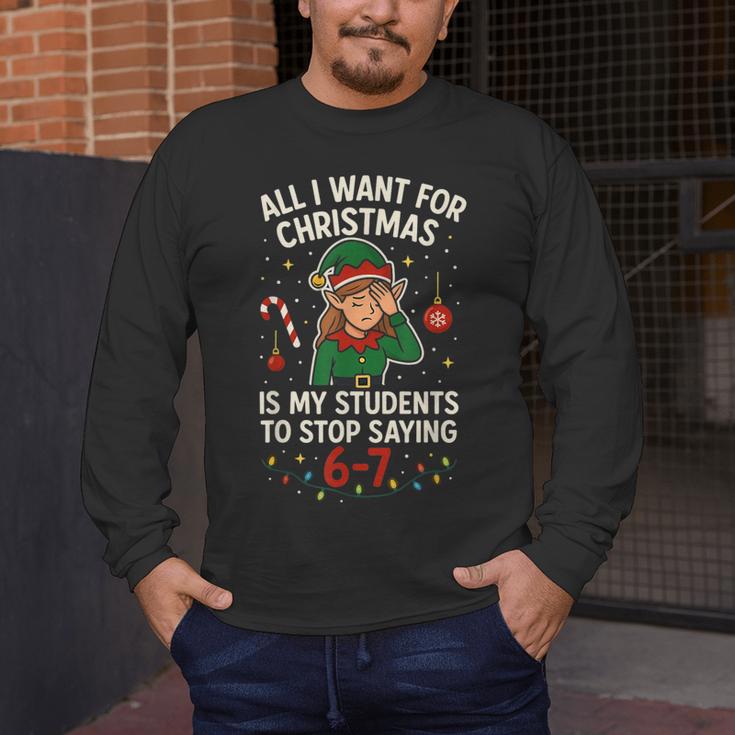 6-7 Students Saying 67 Xmas Six Seven Teacher Christmas Men's Long Sleeve T-Shirt, funny design 6-7 Students Saying 67 Xmas Six Seven Teacher Christmas Men's Long Sleeve T-Shirt, funny design