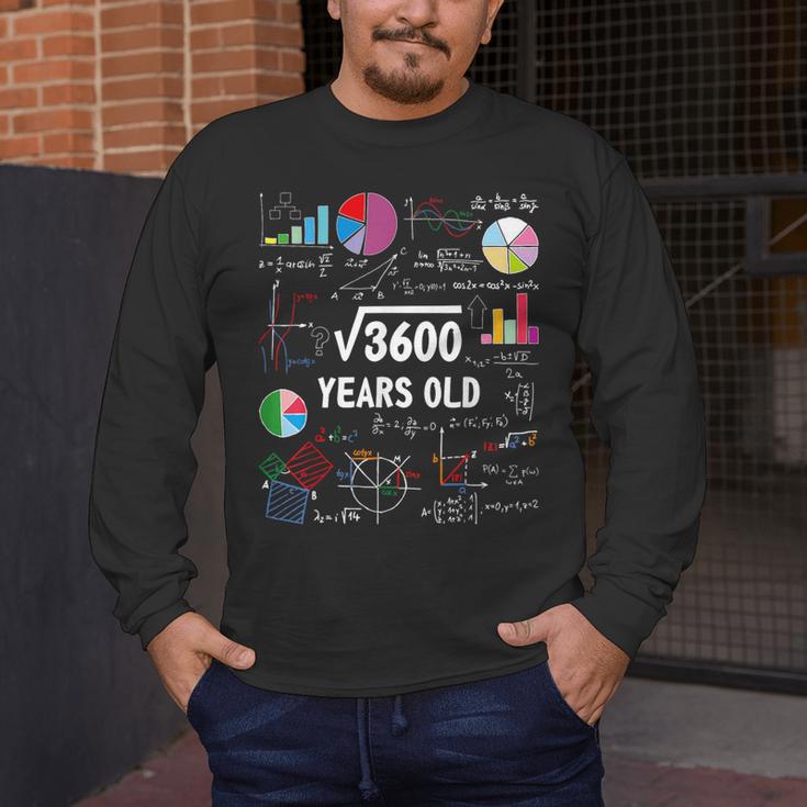 60 Year Old Math Teacher Square Root Of 3600 60th Birthday Men's Long Sleeve T-Shirt, funny design 60 Year Old Math Teacher Square Root Of 3600 60th Birthday Men's Long Sleeve T-Shirt, funny design