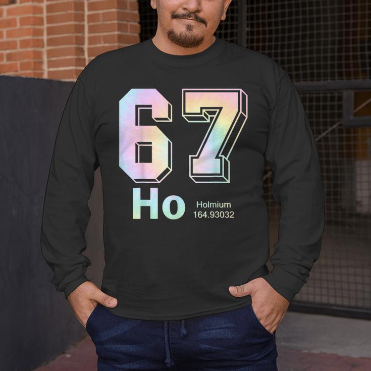 67 Ho Holmium Science Teacher Elements Table Six Seven Meme Men's Long Sleeve T-Shirt, funny design