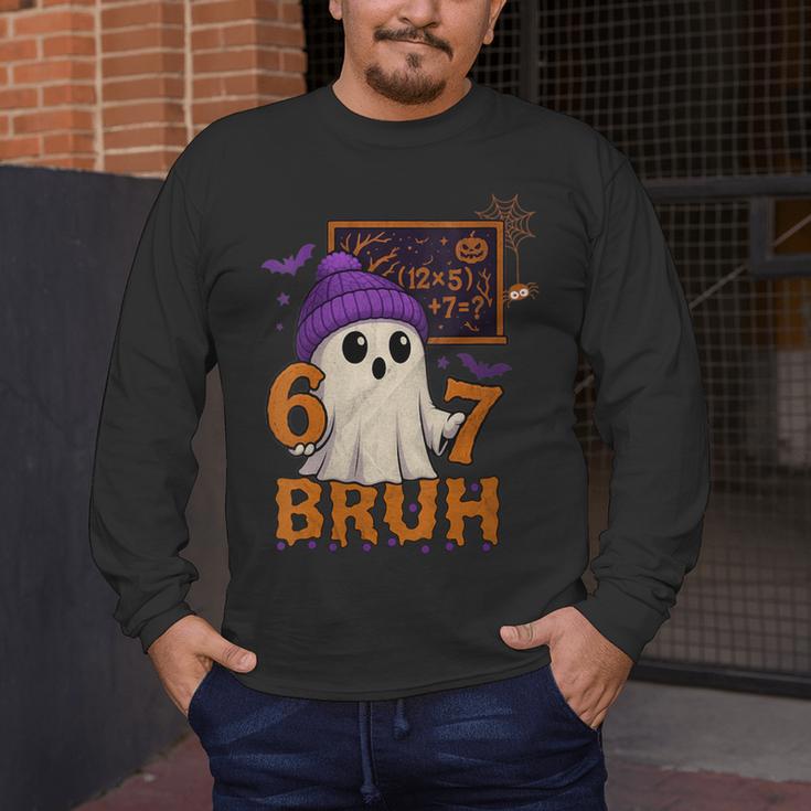 67 Teacher Halloween Ghost Six Seven Meme Math Equation Bruh Men's Long Sleeve T-Shirt, funny design 67 Teacher Halloween Ghost Six Seven Meme Math Equation Bruh Men's Long Sleeve T-Shirt, funny design