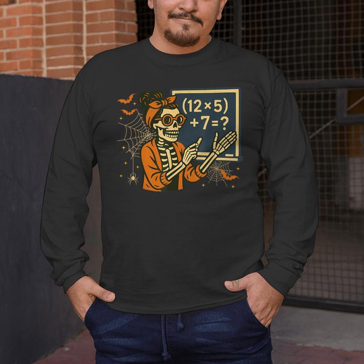 67 Teacher Halloween Skeleton Six Seven Meme Math Men's Long Sleeve T-Shirt, funny design 67 Teacher Halloween Skeleton Six Seven Meme Math Men's Long Sleeve T-Shirt, funny design