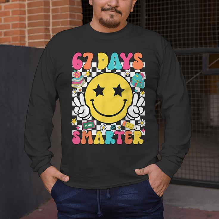67th Day Of School Shirt 67 Days Smarter Teacher Boy Girls Men's Long Sleeve T-Shirt, funny design 67th Day Of School Shirt 67 Days Smarter Teacher Boy Girls Men's Long Sleeve T-Shirt, funny design