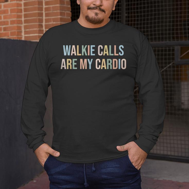 ABA SPED Teacher Coping Skills Walkie Calls Are My Cardio Men's Long Sleeve T-Shirt, funny design ABA SPED Teacher Coping Skills Walkie Calls Are My Cardio Men's Long Sleeve T-Shirt, funny design