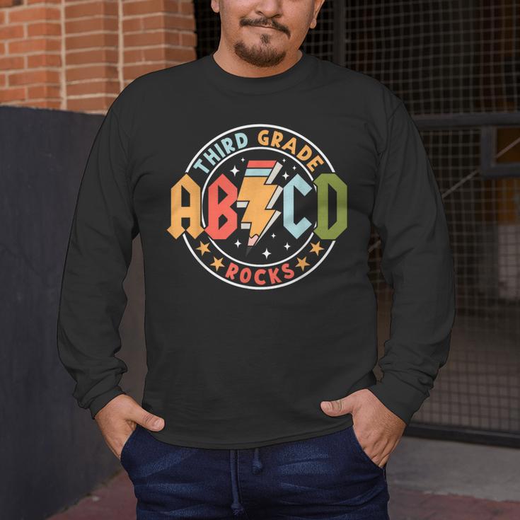 ABCD 3rd Grade Rocks Pencil Lightning Teachers Rock Boys Men's Long Sleeve T-Shirt, funny design ABCD 3rd Grade Rocks Pencil Lightning Teachers Rock Boys Men's Long Sleeve T-Shirt, funny design