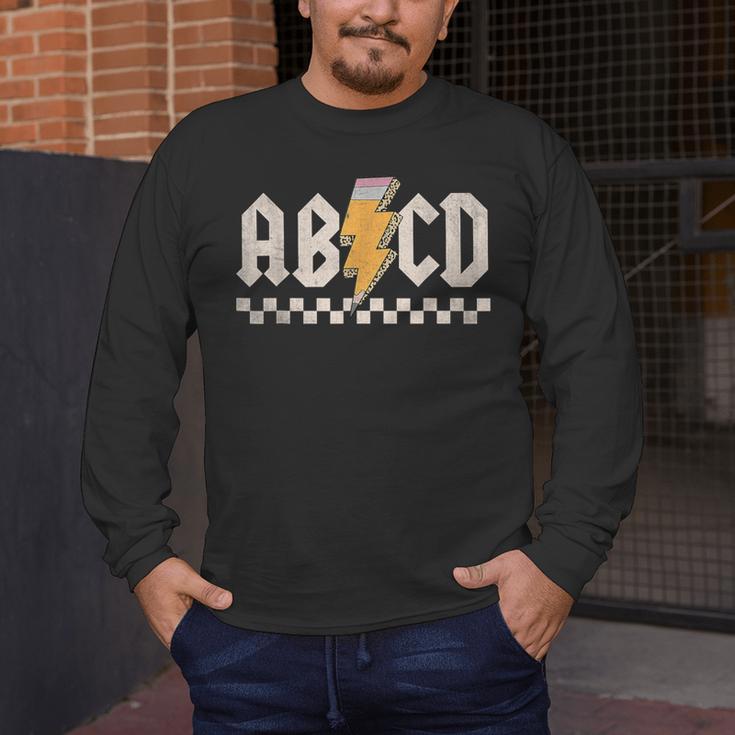 ABCD Back In Class First Day Back To School Teacher Student Men's Long Sleeve T-Shirt, funny design ABCD Back In Class First Day Back To School Teacher Student Men's Long Sleeve T-Shirt, funny design