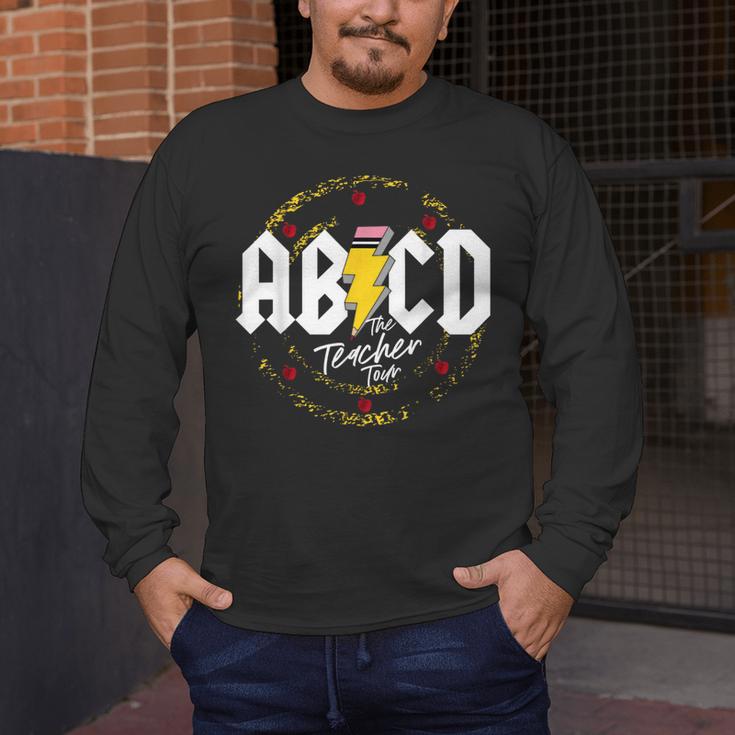 ABCD The Teacher Tour Last Day Of School Rockin' Teacher Men's Long Sleeve T-Shirt, funny design ABCD The Teacher Tour Last Day Of School Rockin' Teacher Men's Long Sleeve T-Shirt, funny design