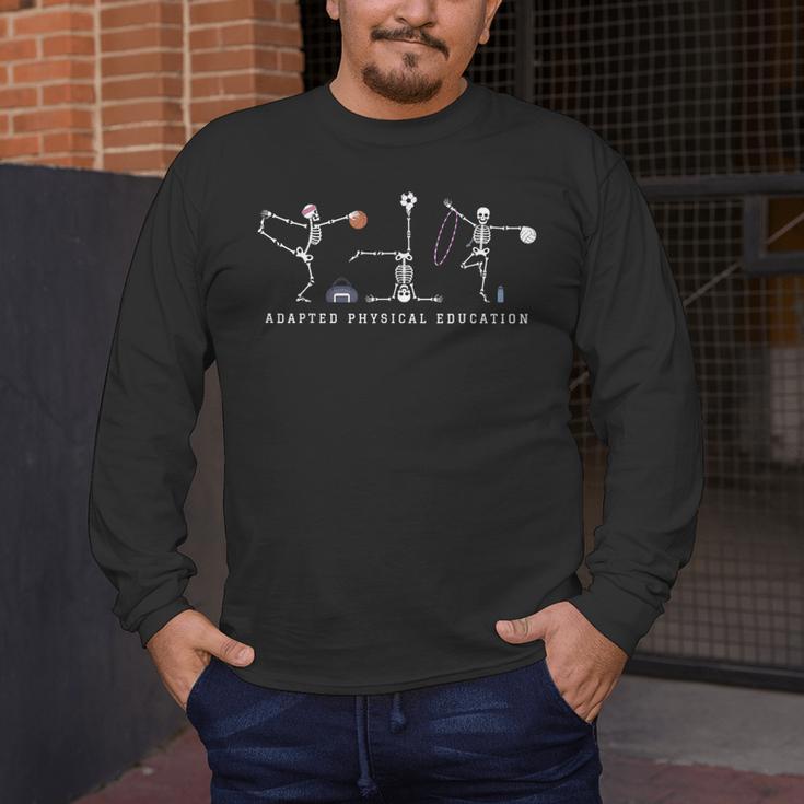 Adapted Physical Education Teacher Skeleton Sports Phys Ed Men's Long Sleeve T-Shirt, funny design