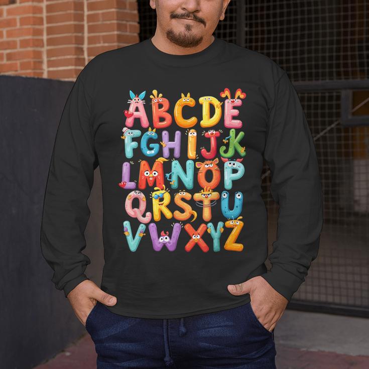 Alphabet A-Z ABC Kids Back To School Pre K Teachers Men's Long Sleeve T-Shirt, funny design Alphabet A-Z ABC Kids Back To School Pre K Teachers Men's Long Sleeve T-Shirt, funny design