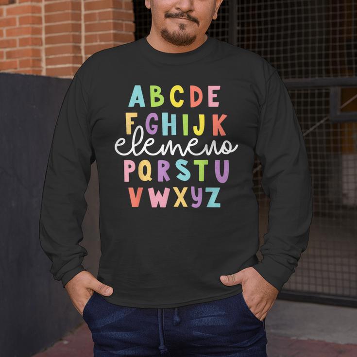 Alphabet ABC Elemeno Teacher Student Back To School Men's Long Sleeve T-Shirt, funny design Alphabet ABC Elemeno Teacher Student Back To School Men's Long Sleeve T-Shirt, funny design