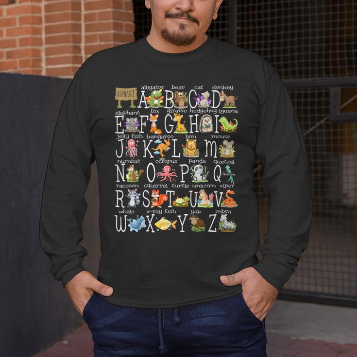 Alphabet Animals Back To School Pre-K Kindergarten Teacher Men's Long Sleeve T-Shirt, funny design Alphabet Animals Back To School Pre-K Kindergarten Teacher Men's Long Sleeve T-Shirt, funny design