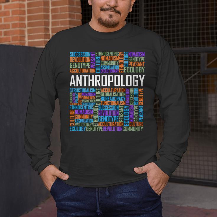 Anthropology Words Anthropologist Teacher Men's Long Sleeve T-Shirt, funny design Anthropology Words Anthropologist Teacher Men's Long Sleeve T-Shirt, funny design
