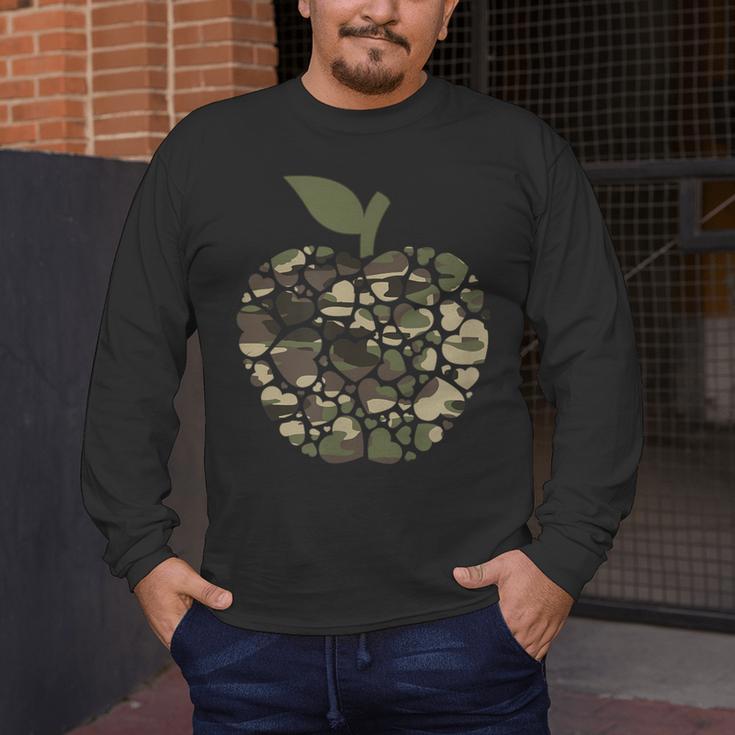 Apple Hearts Teacher Camouflage Clothing School Camo Apple For Men Women Girls Kids Men's Long Sleeve T-Shirt, funny design Apple Hearts Teacher Camouflage Clothing School Camo Apple For Men Women Girls Kids Men's Long Sleeve T-Shirt, funny design
