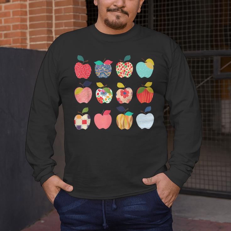 Art Apples Back To School For Teacher Student Men's Long Sleeve T-Shirt, funny design Art Apples Back To School For Teacher Student Men's Long Sleeve T-Shirt, funny design