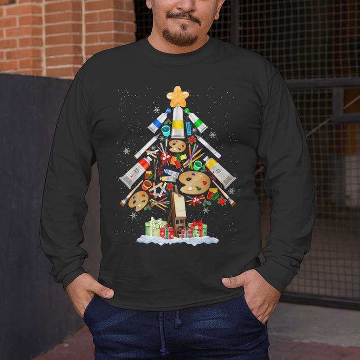 Art Christmas Tree Merry Christmas Artist Art Teacher Men's Long Sleeve T-Shirt, funny design Art Christmas Tree Merry Christmas Artist Art Teacher Men's Long Sleeve T-Shirt, funny design