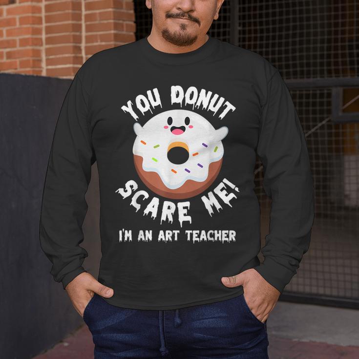 Art Teacher Halloween Donut Lover Costume Kawaii Monster Men's Long Sleeve T-Shirt, funny design