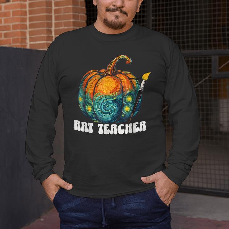 Art Teacher Pumpkin Halloween Night Men Women Men's Long Sleeve T-Shirt, funny design