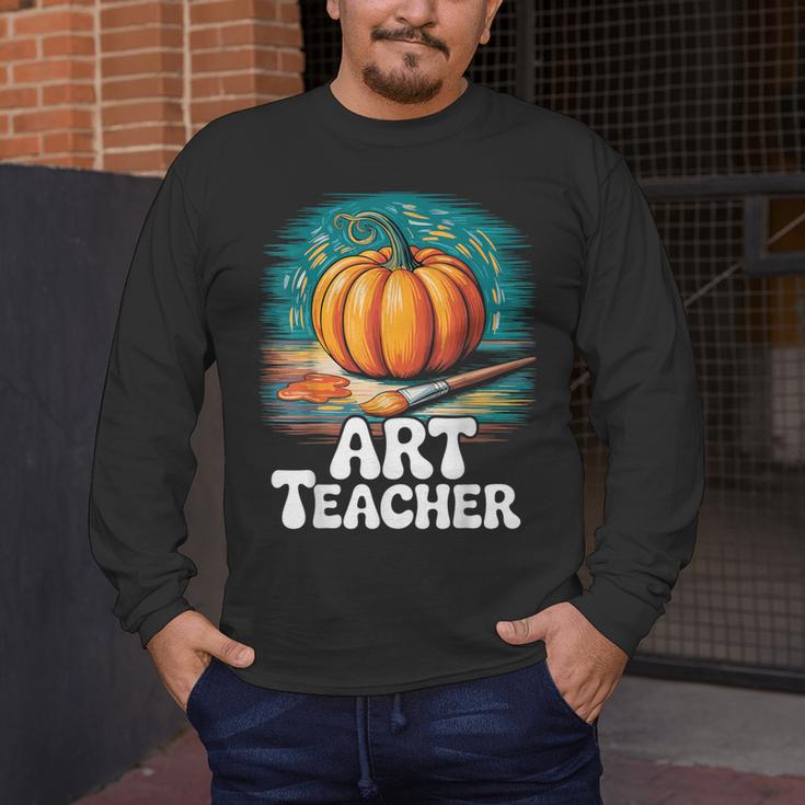 Art Teacher Pumpkin Painting Halloween Costume Men's Long Sleeve T-Shirt, funny design Art Teacher Pumpkin Painting Halloween Costume Men's Long Sleeve T-Shirt, funny design