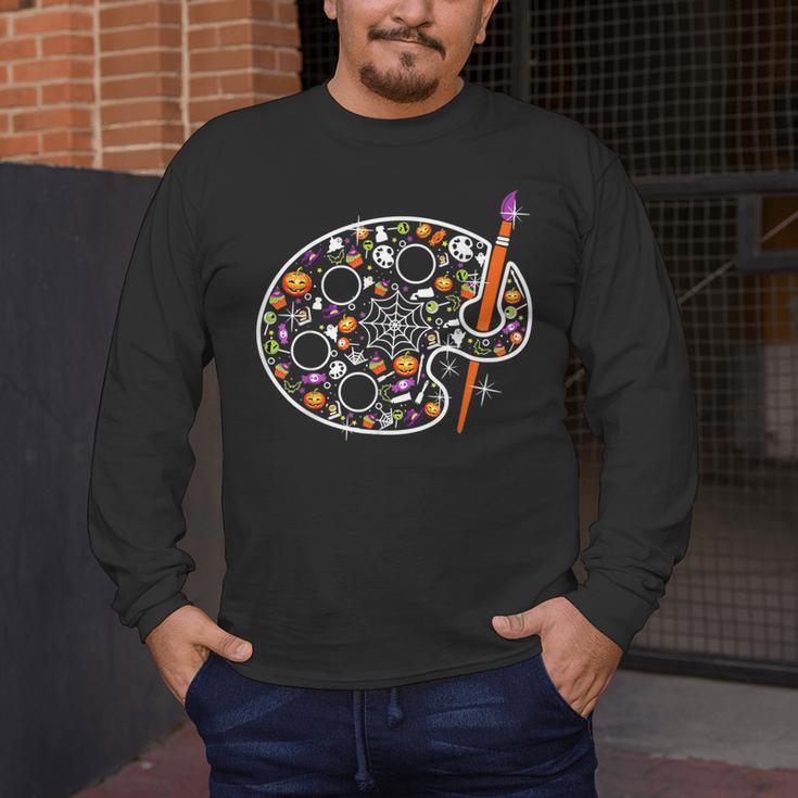 Art Teacher Pumpkin Scary Halloween Costume Men Women Men's Long Sleeve T-Shirt, funny design