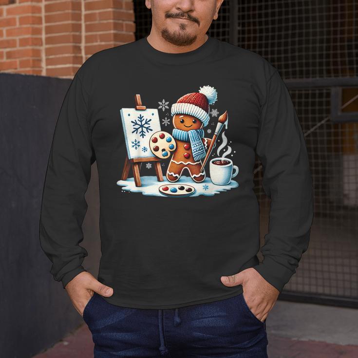 Artist Gingerbread Painter Art Teacher Student Christmas Men's Long Sleeve T-Shirt, funny design Artist Gingerbread Painter Art Teacher Student Christmas Men's Long Sleeve T-Shirt, funny design