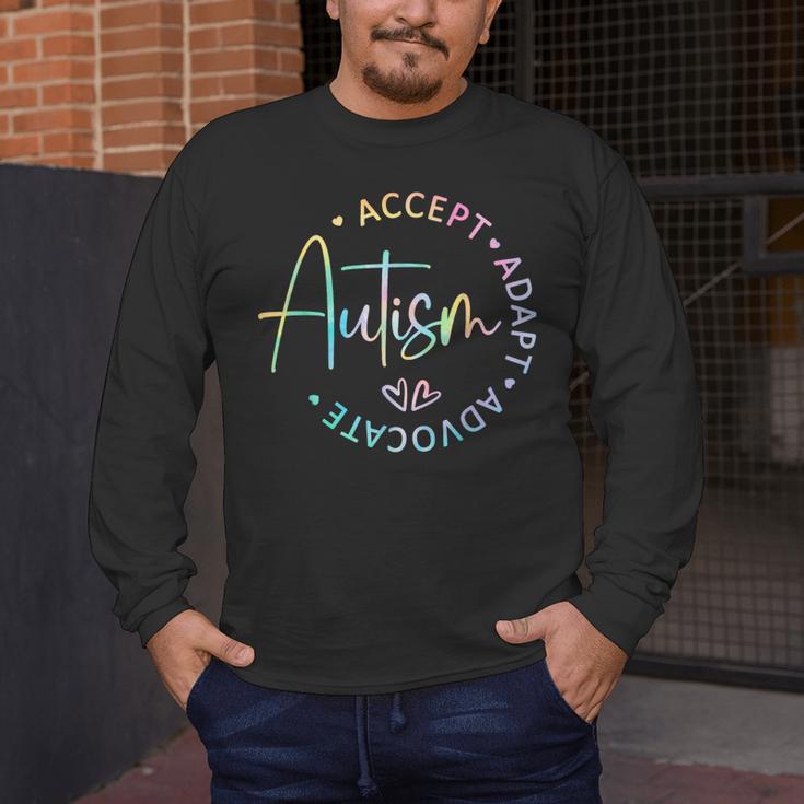 Autism Awareness Accept Adapt Advocate Autism Mom Teacher Men's Long Sleeve T-Shirt, funny design Autism Awareness Accept Adapt Advocate Autism Mom Teacher Men's Long Sleeve T-Shirt, funny design