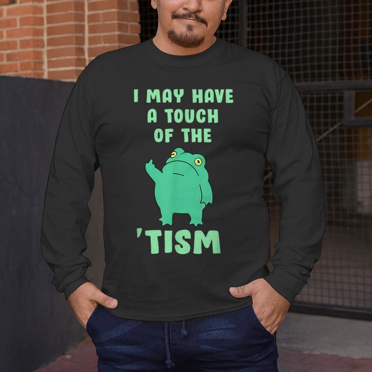 Autism Awareness Neurodiversity Teacher Frog I May Have A Touch Of The Tism Neurodivergent Small Men's Long Sleeve T-Shirt, funny design Autism Awareness Neurodiversity Teacher Frog I May Have A Touch Of The Tism Neurodivergent Small Men's Long Sleeve T-Shirt, funny design