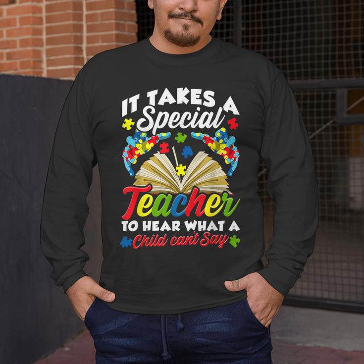 Autism Awareness Teacher Shirts It Takes A Special Teacher Men's Long Sleeve T-Shirt, funny design Autism Awareness Teacher Shirts It Takes A Special Teacher Men's Long Sleeve T-Shirt, funny design