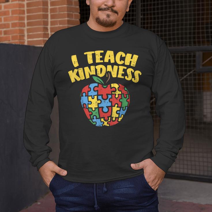 Autism Teacher Shirt I Teach Kindness Apple Puzzle Awareness Men's Long Sleeve T-Shirt, funny design Autism Teacher Shirt I Teach Kindness Apple Puzzle Awareness Men's Long Sleeve T-Shirt, funny design