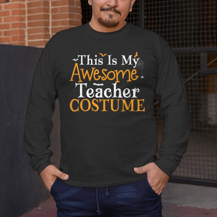 This Is My Awesome Teacher Costume Halloween Party Matching Men's Long Sleeve T-Shirt, funny design This Is My Awesome Teacher Costume Halloween Party Matching Men's Long Sleeve T-Shirt, funny design