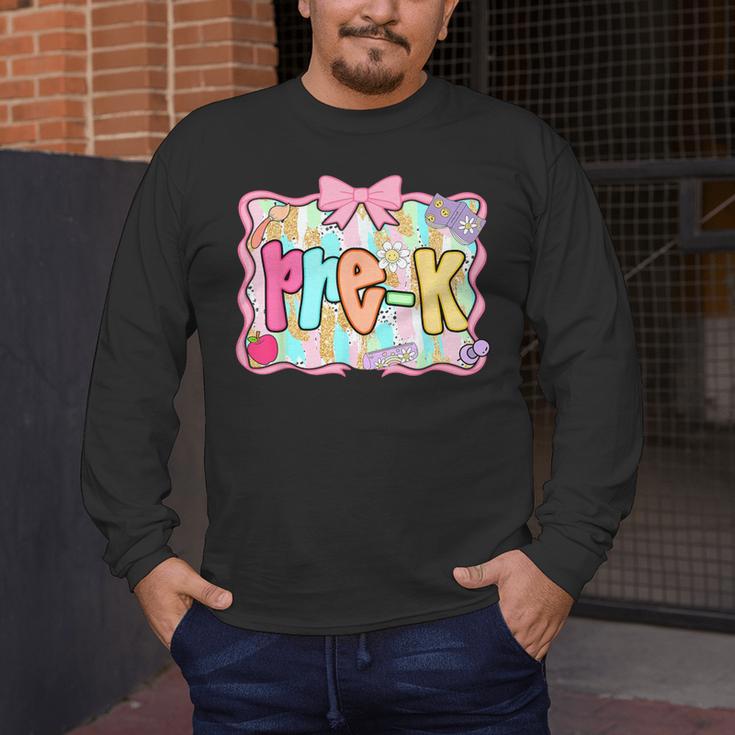 Back To School Pre-K Preppy Teacher Girl Men's Long Sleeve T-Shirt, funny design