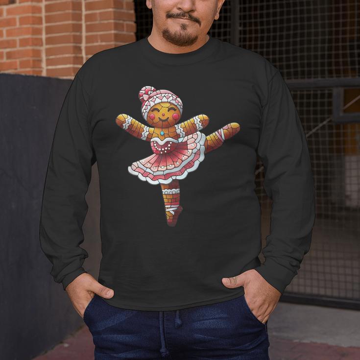 Ballet Dancer Gingerbread Christmas Dance Teacher Girl Women Men's Long Sleeve T-Shirt, funny design