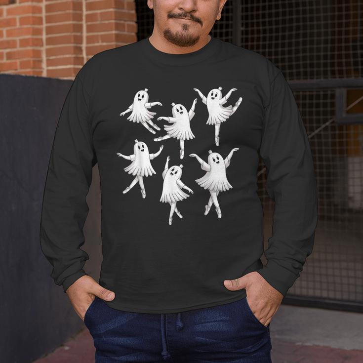 Ballet Ghost Dancer Spooky Dance Teacher Halloween Costume Men's Long Sleeve T-Shirt, funny design