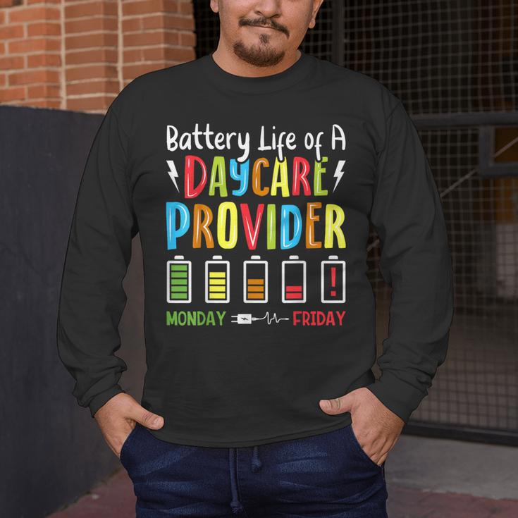 Battery Life Of Daycare Provider Childcare Teacher Men's Long Sleeve T-Shirt, funny design Battery Life Of Daycare Provider Childcare Teacher Men's Long Sleeve T-Shirt, funny design