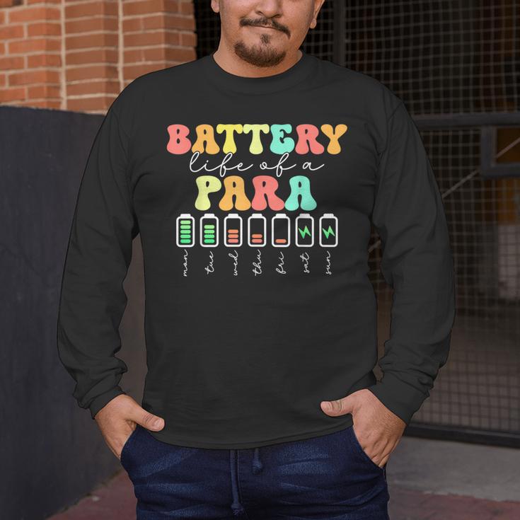 Battery Life Of A Para SPED Parapro Teacher Squad Men's Long Sleeve T-Shirt, funny design Battery Life Of A Para SPED Parapro Teacher Squad Men's Long Sleeve T-Shirt, funny design