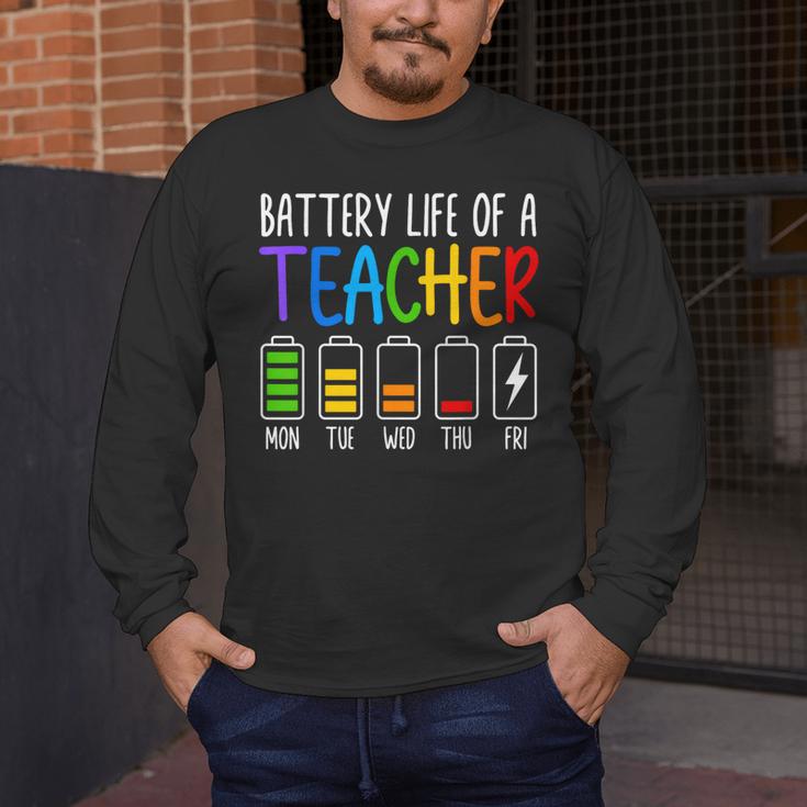 Battery Life Of A Teacher School Teacher Appreciation Men's Long Sleeve T-Shirt, funny design