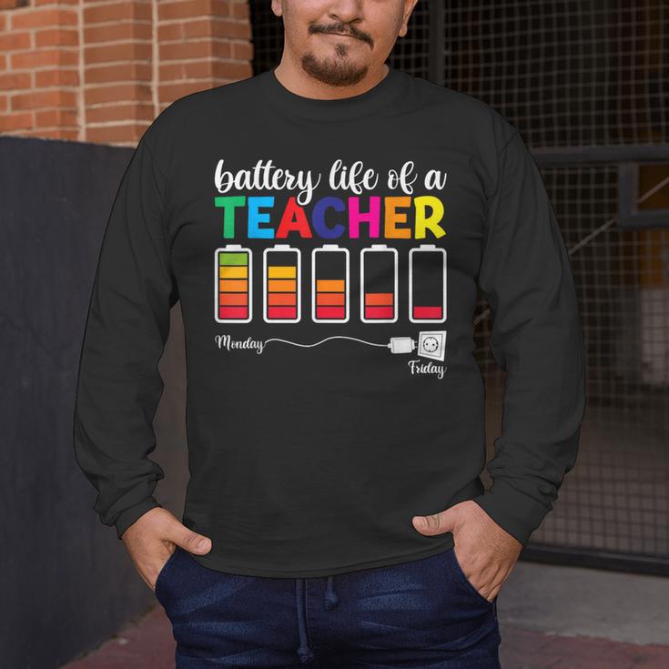 Battery Life Of a Teacher Shirt Thanksgiving Teacher Men's Long Sleeve T-Shirt, funny design Battery Life Of a Teacher Shirt Thanksgiving Teacher Men's Long Sleeve T-Shirt, funny design