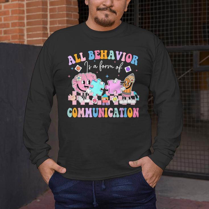 All Behavior Is A Form Of Communication SPED Teacher Autism Men's Long Sleeve T-Shirt, funny design All Behavior Is A Form Of Communication SPED Teacher Autism Men's Long Sleeve T-Shirt, funny design