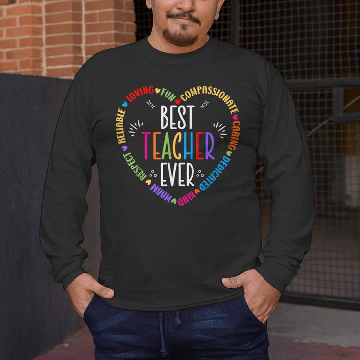 Best Teacher Ever Teacher Motivational Appreciation Men's Long Sleeve T-Shirt, funny design