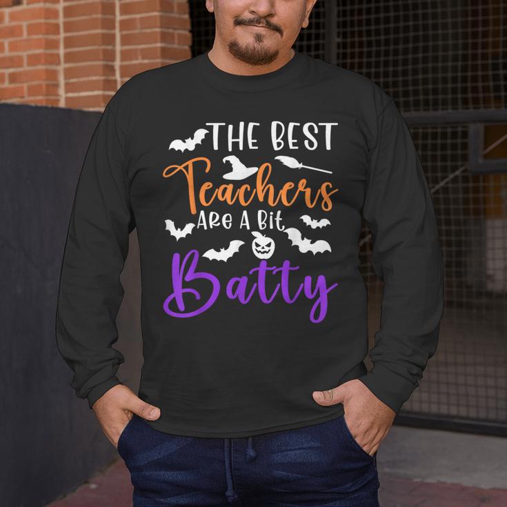 The Best Teachers Are A Bit Batty Teacher Bat Halloween Men's Long Sleeve T-Shirt, funny design The Best Teachers Are A Bit Batty Teacher Bat Halloween Men's Long Sleeve T-Shirt, funny design