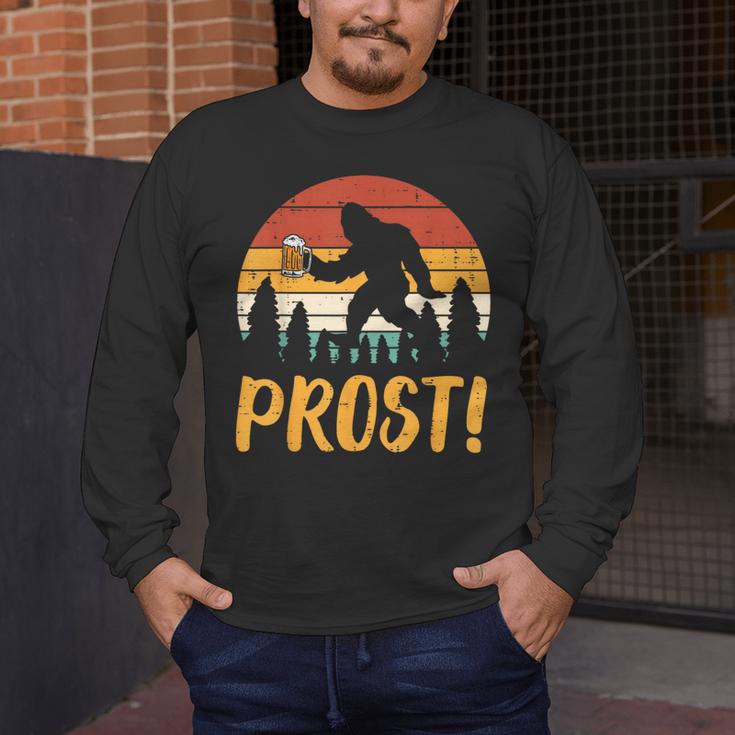 Bigfoot Sasquatch Prost Retro Bavarian Oktoberfest Men Women Men's Long Sleeve T-Shirt, funny design