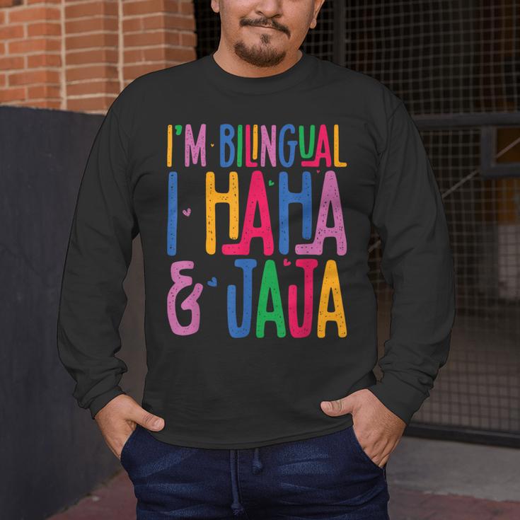 I Am Bilingual I Haha And Jaja Latina Latino Spanish Teacher Men's Long Sleeve T-Shirt, funny design I Am Bilingual I Haha And Jaja Latina Latino Spanish Teacher Men's Long Sleeve T-Shirt, funny design