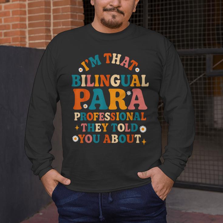 Bilingual Paraeducator Paraprofessional Parapro Teachers Men's Long Sleeve T-Shirt, funny design Bilingual Paraeducator Paraprofessional Parapro Teachers Men's Long Sleeve T-Shirt, funny design