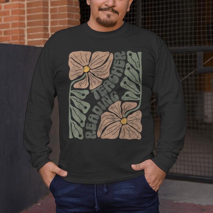 Boho Floral Reading Teacher Retro Reading Specialist Wildfl Men's Long Sleeve T-Shirt, funny design Boho Floral Reading Teacher Retro Reading Specialist Wildfl Men's Long Sleeve T-Shirt, funny design