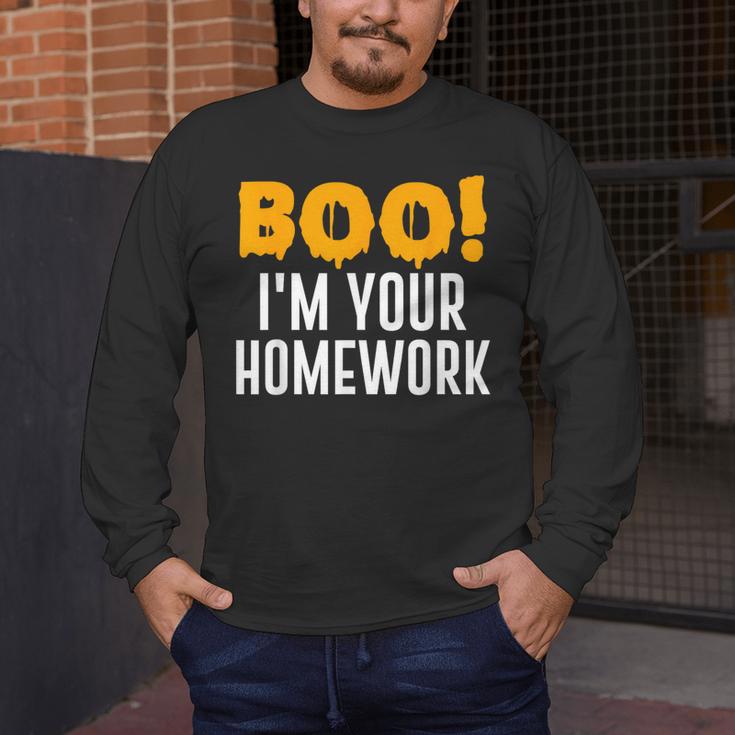 Boo I'm Your Homework Halloween Teacher Costume Men's Long Sleeve T-Shirt, funny design Boo I'm Your Homework Halloween Teacher Costume Men's Long Sleeve T-Shirt, funny design