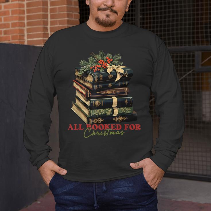 All Booked For Christmas Christmas Book Tree For Teacher For Men Women Kids Men's Long Sleeve T-Shirt, funny design All Booked For Christmas Christmas Book Tree For Teacher For Men Women Kids Men's Long Sleeve T-Shirt, funny design