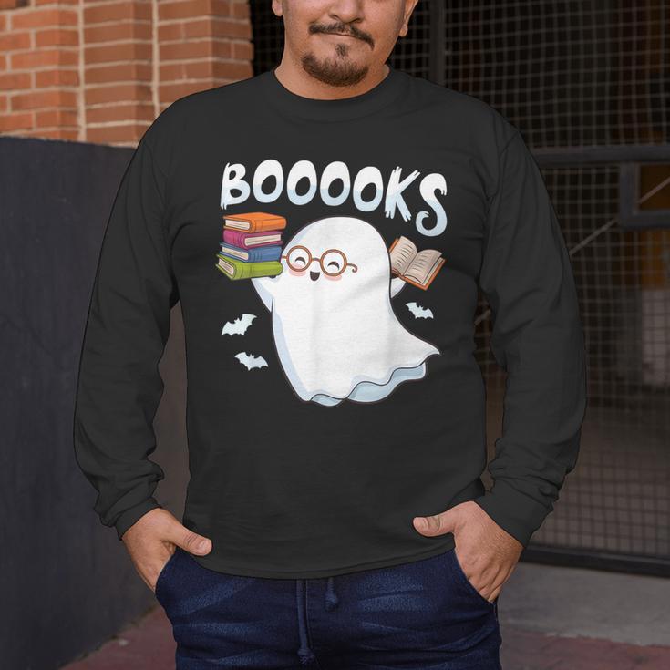 Books Halloween Librarian Teacher Reader Reading Book Lover Men's Long Sleeve T-Shirt, funny design