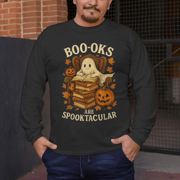 Books Are Spooktacular Ghost Book Reading Halloween Teachers Men's Long Sleeve T-Shirt, funny design Books Are Spooktacular Ghost Book Reading Halloween Teachers Men's Long Sleeve T-Shirt, funny design